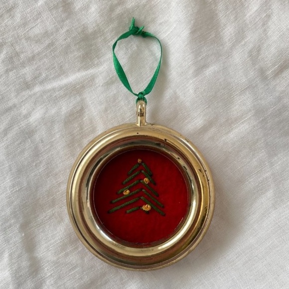 Round Framed Cross Stitch Christmas Ornament - Picture 6 of 12